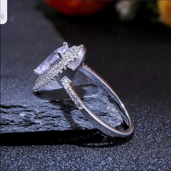 #1 Women’s 925 Silver Romantic Heart Diamond Ring - Picture 4 of 7